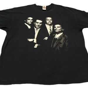 Rare 00s Vintage GoodFellas Movie Black T Shirt 2XL Liotta Pesci Sorvino DeNiro